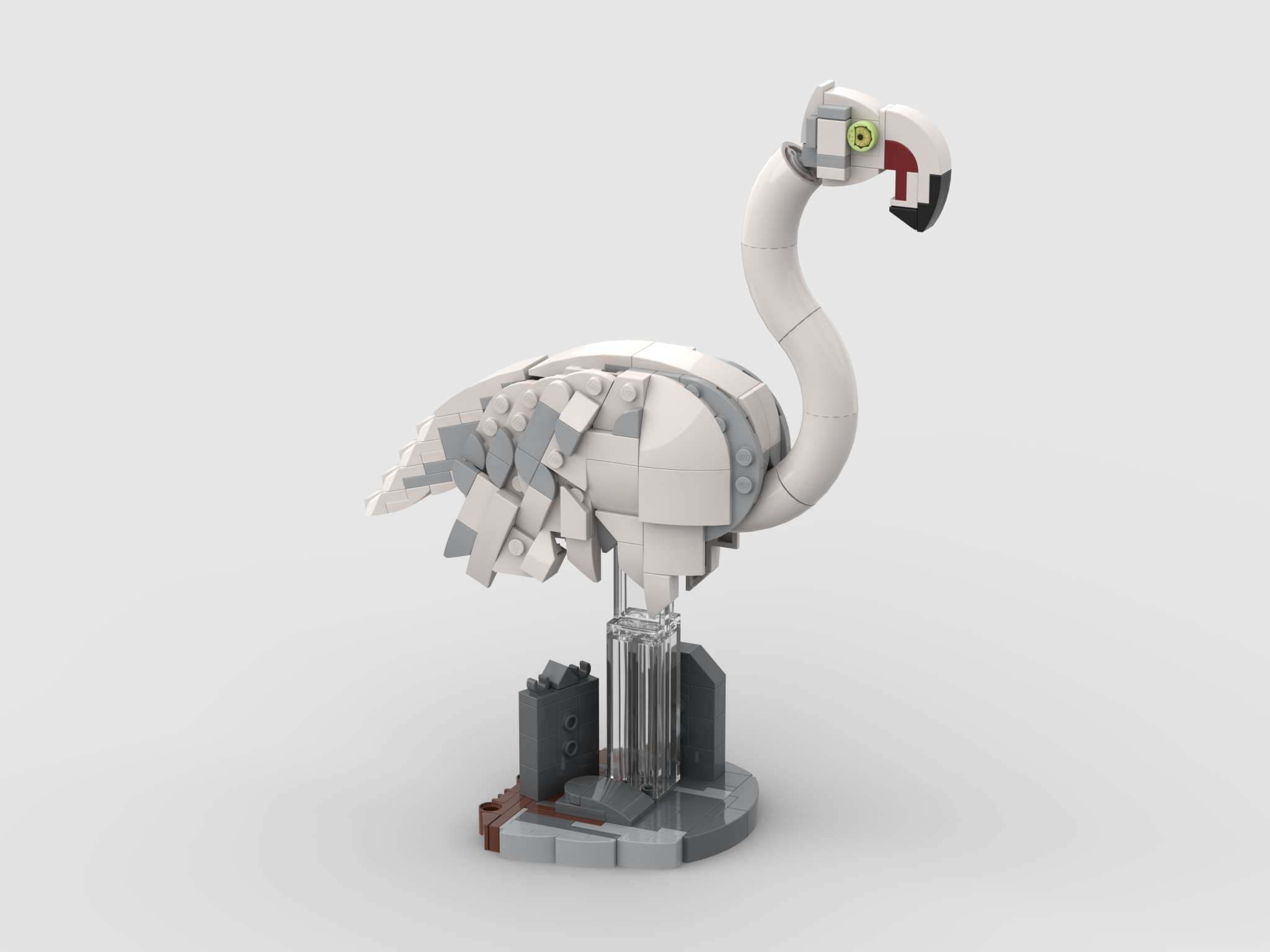 A flamingo ghost made from LEGO®
