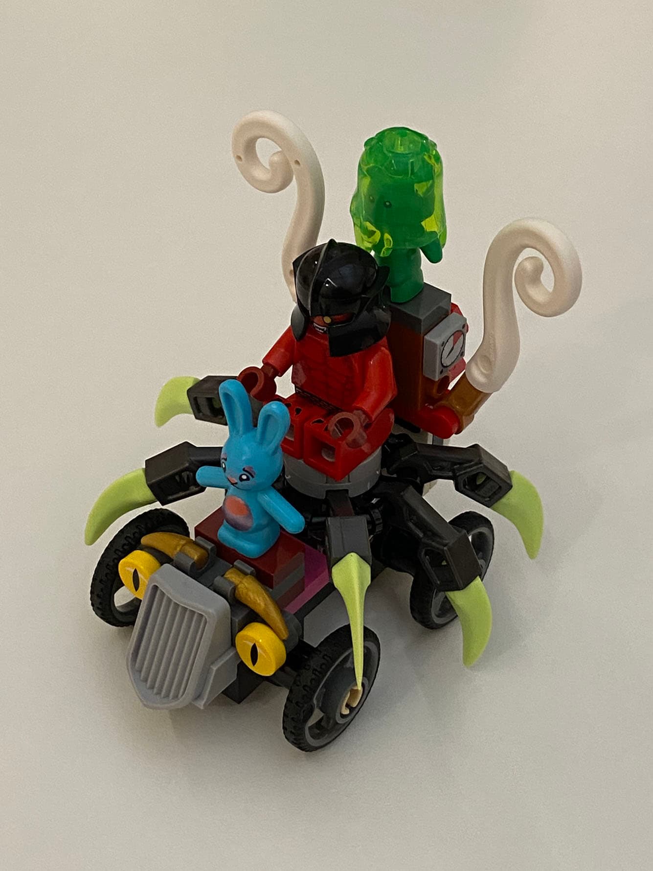 A LEGO® box car made from random bits.