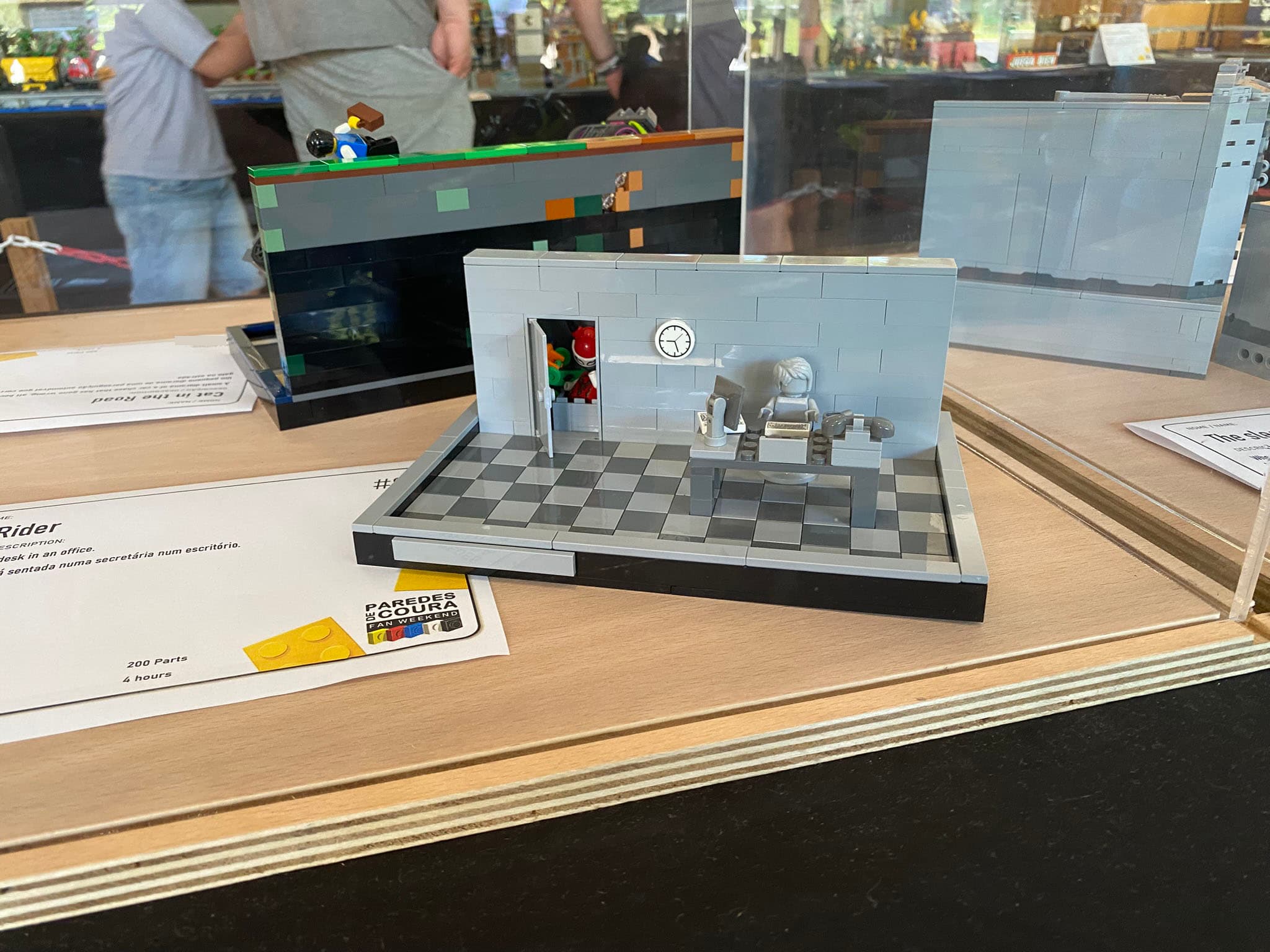 Clockson's LEGO® Diorama, The Weekend Cupboard, on display at the Paredes de Coura Fan Weekend in 2025